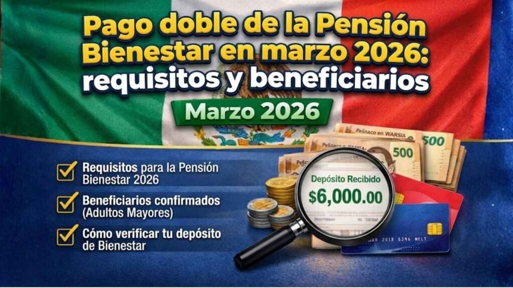 Pago doble de la Pensión Bienestar en marzo 2026: requisitos y beneficiarios