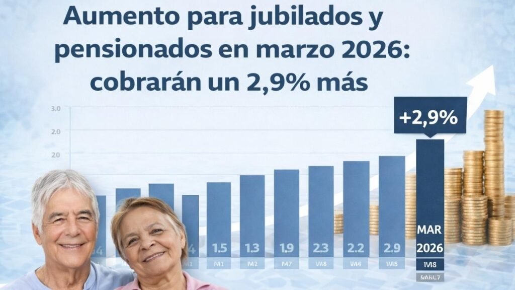 Aumento para jubilados y pensionados en marzo 2026: cobrarán un 2,9% más gracias a la actualización por inflación