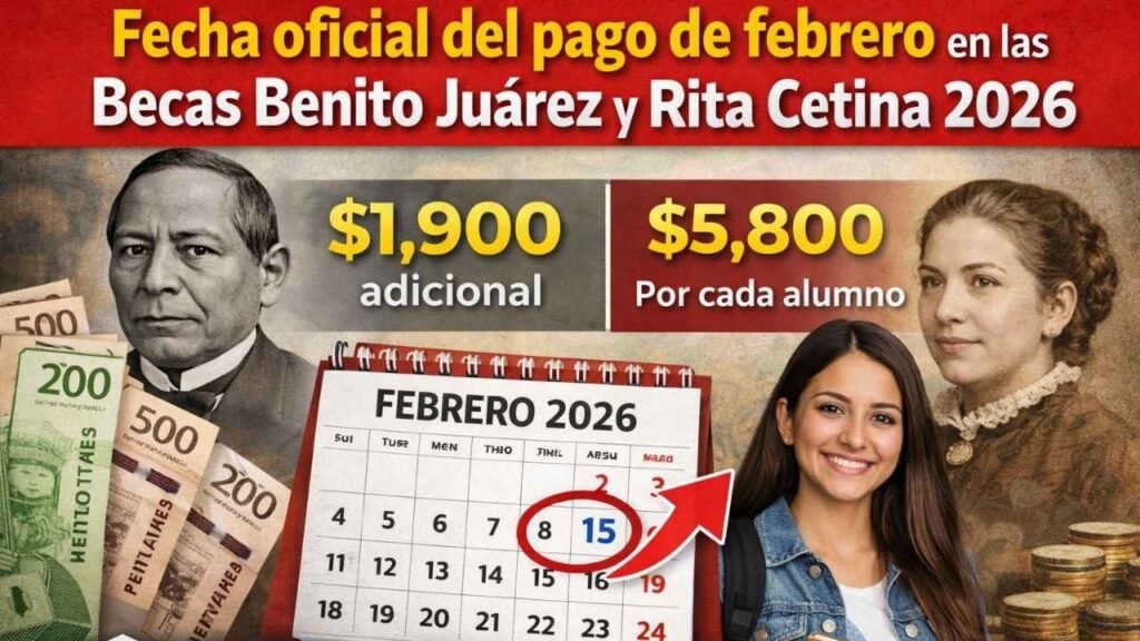 Fecha oficial del pago de febrero en las Becas Benito Juárez y Rita Cetina 2026